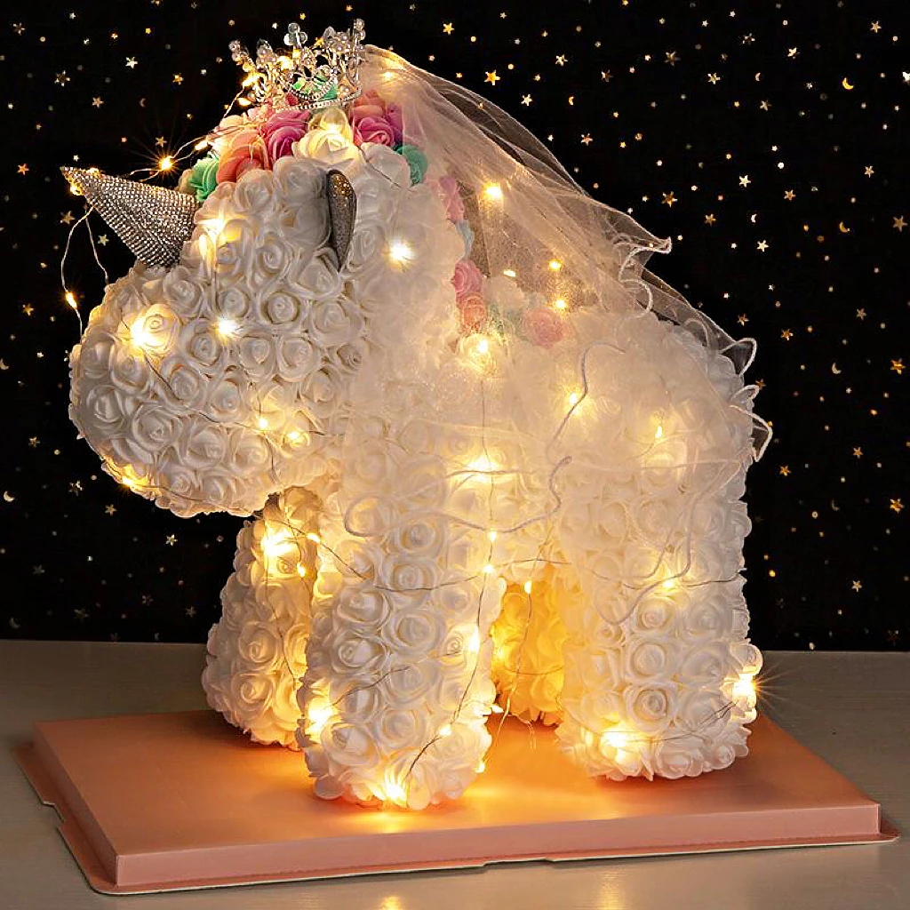 七夕情人节礼物独角兽婚纱款永生花梦幻礼盒送女朋友闺蜜生日礼物