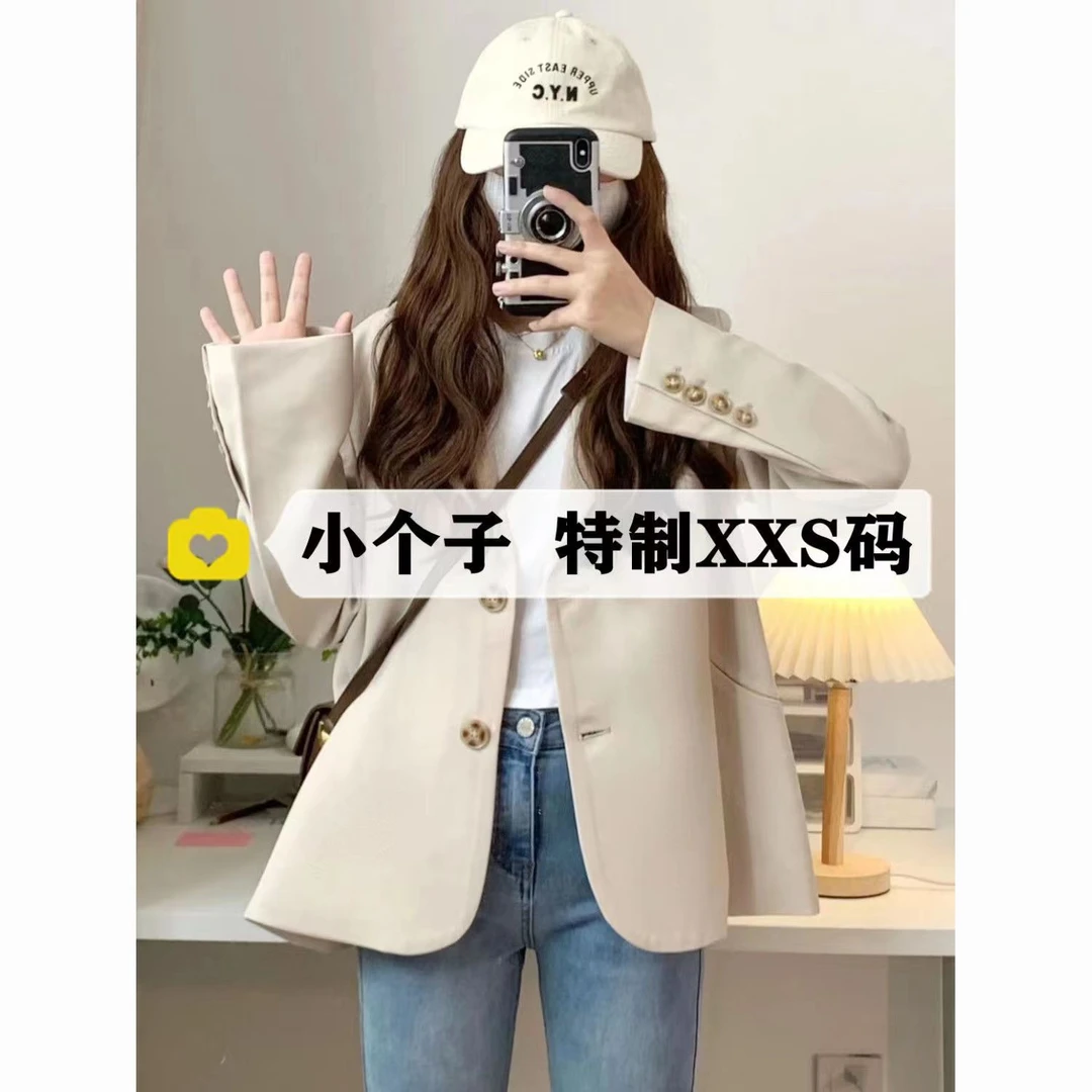 145小个子XXS小西服外套上衣春秋新款短款小西服外套网红西装