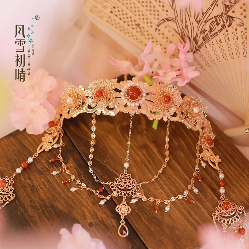 风雪初晴凤梧发冠 手工复古风头饰宫廷设计