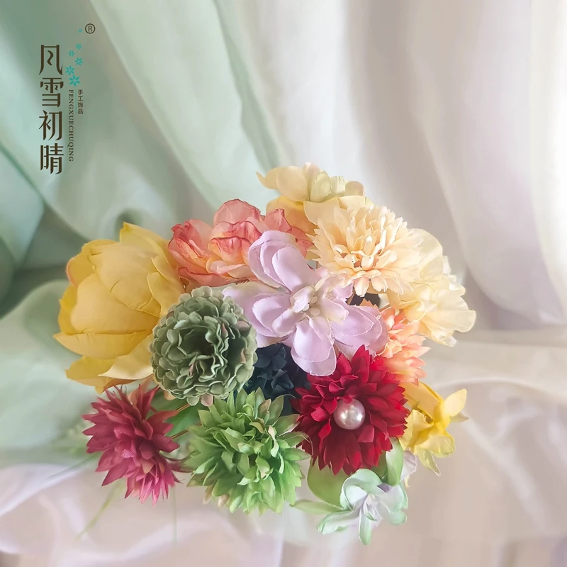风雪初晴福袋花发钗汉服首饰