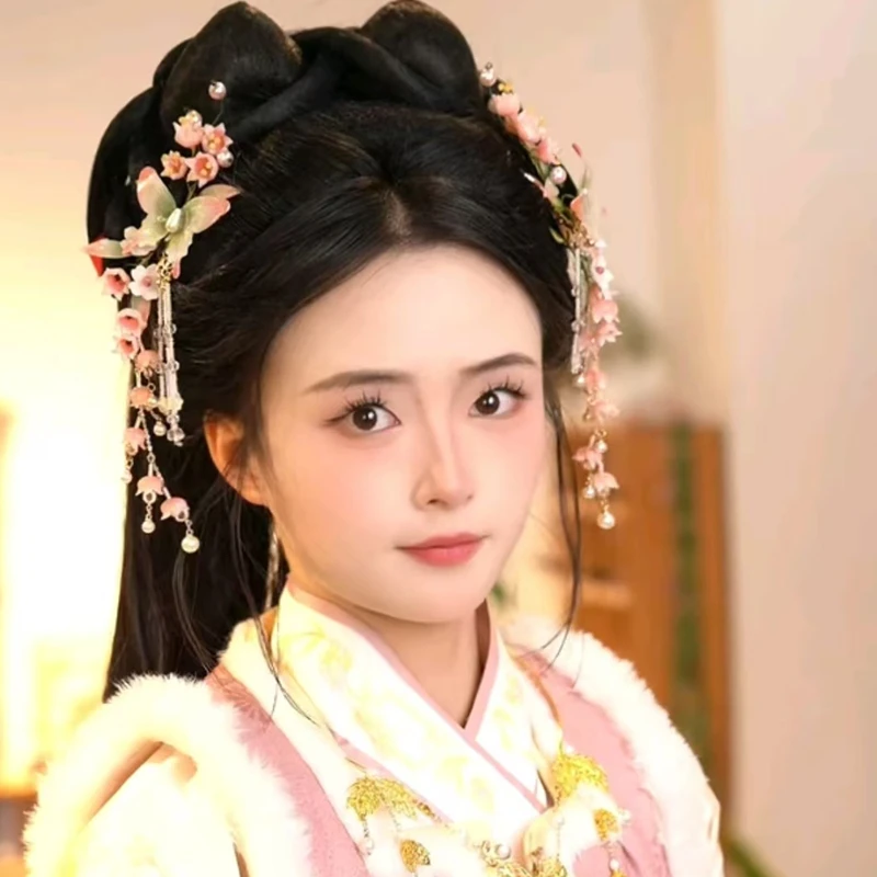 风雪初晴花蝶铃发夹发钗发簪手工发簪百搭古风少女复古新娘古典