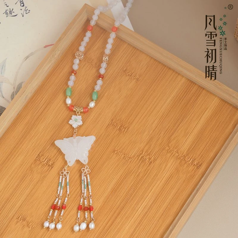风雪初晴余蝶璎珞 手工百搭古风汉服配饰设计仙气女