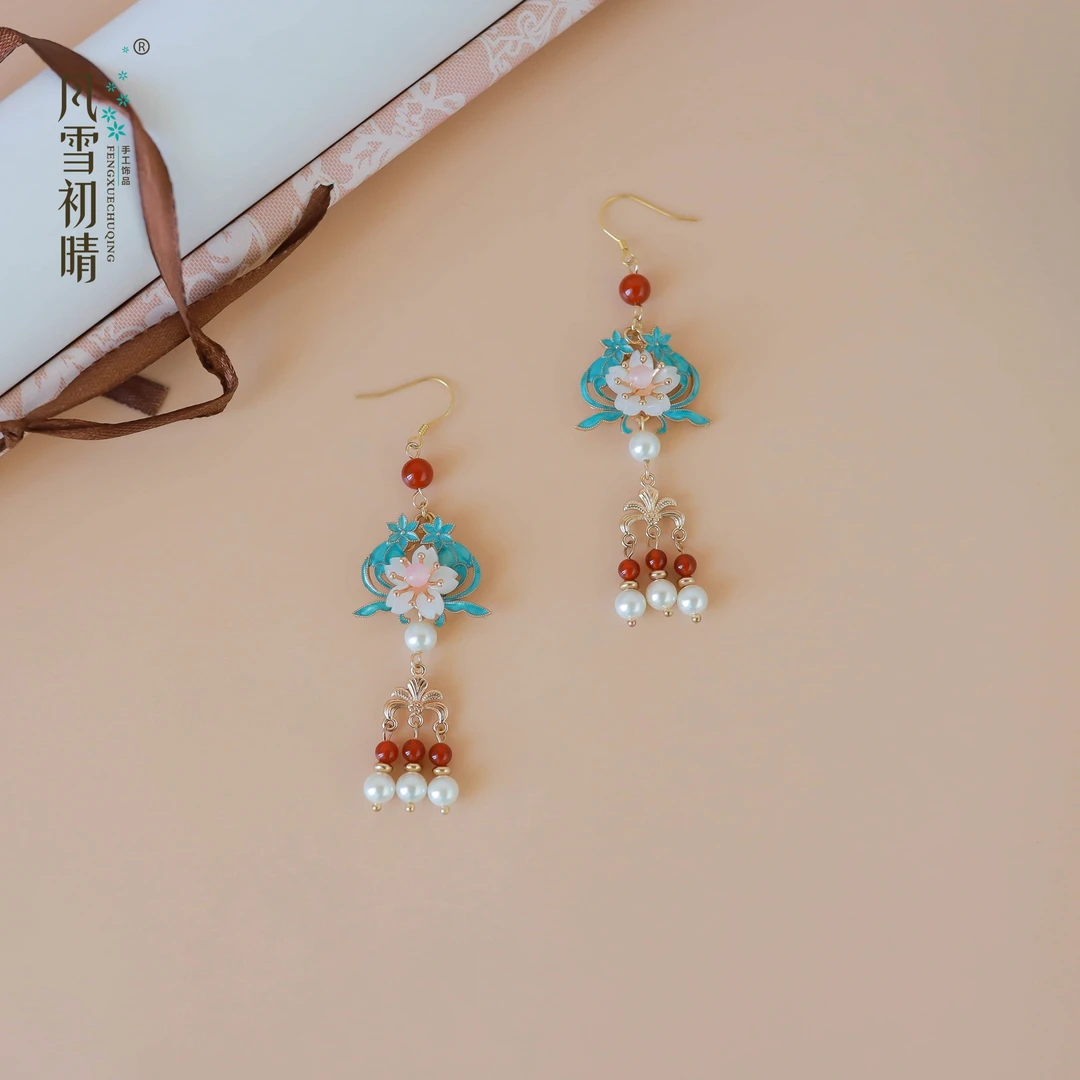 风雪初晴 铜合金耳饰 舒韵/盈紫耳环手工汉服古风日常配饰红运