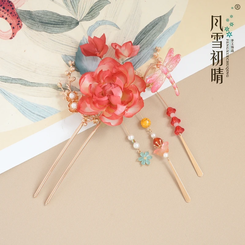 风雪初晴步步娇汉服百搭首饰古典超仙手工饰品简约
