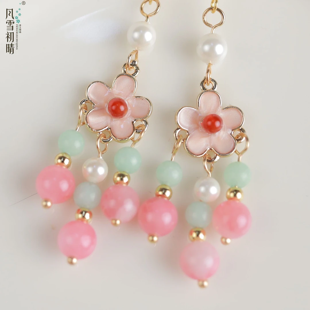 风雪初晴 铜合金耳饰 晨诺耳环发簪手工少女复古汉服古风日常仙气