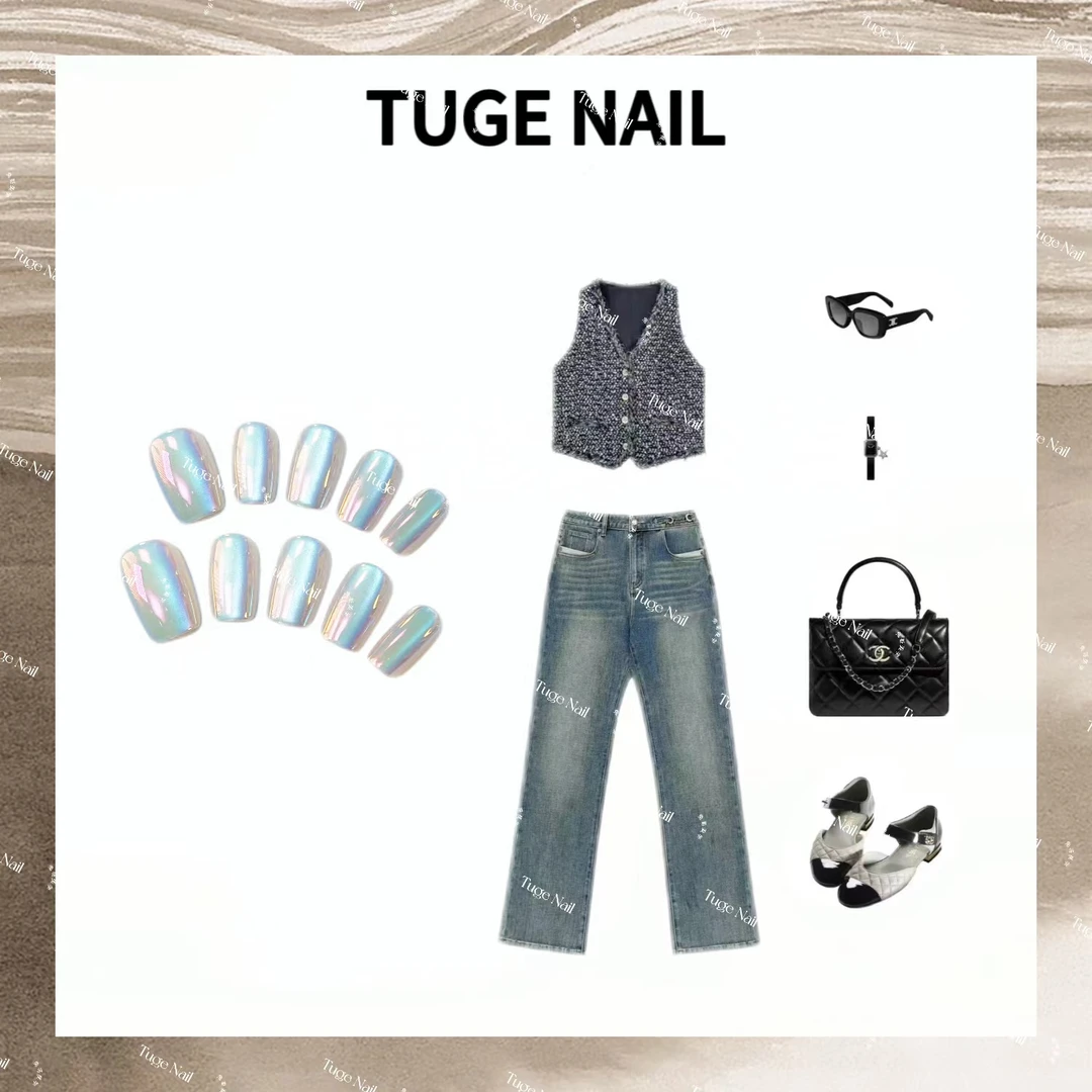 TugeNail 【C位出道】 初秋穿搭高级感复古极简设计师穿戴甲MM