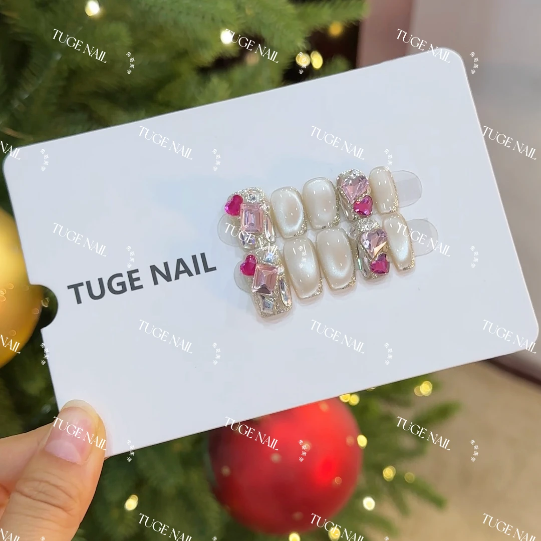TugeNail“半糖小姐”秋冬氛围感猫眼极简复古设计师款穿戴甲TG-77