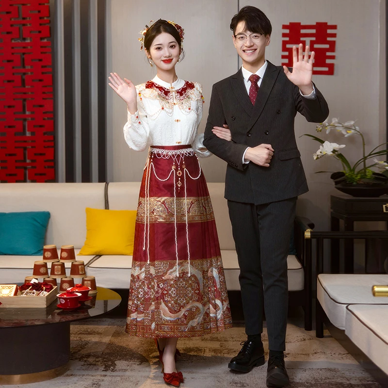 马面裙2025新款婚服旗袍敬酒服夏季中式新娘订婚礼服结婚婚礼套装