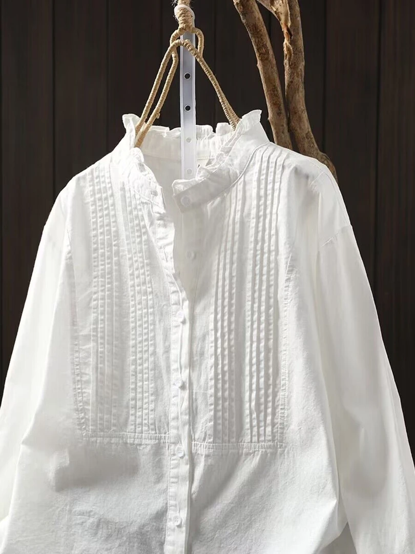 女士白衬衫宫廷风衬衫百搭小众宽松休闲气质显瘦设计感日系文艺