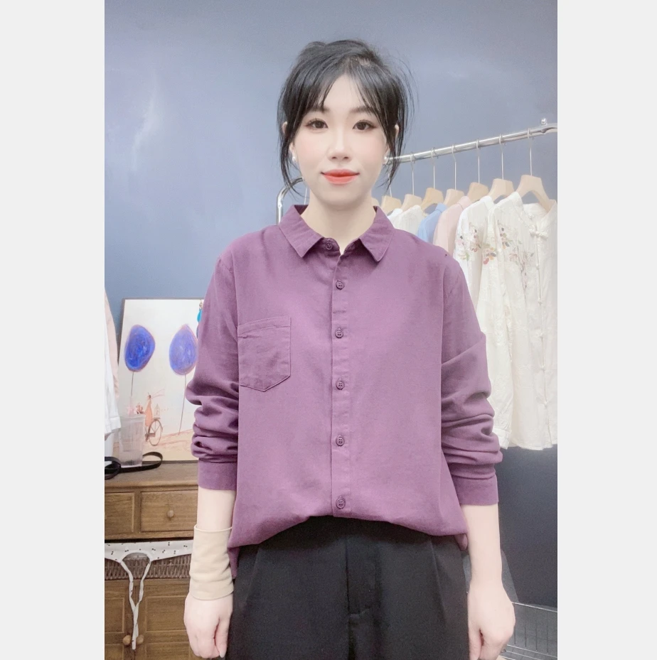 2024秋冬新款加厚磨毛衬衫柔软休闲百搭长袖叠穿上衣女