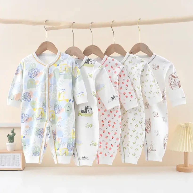 婴儿棉毛连体衣新生儿纯棉哈衣爬爬服男女宝宝连体衣