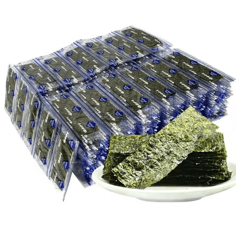 即食调味海苔片零食原味辣味每袋2片休闲海味烤紫菜40片酥脆开袋
