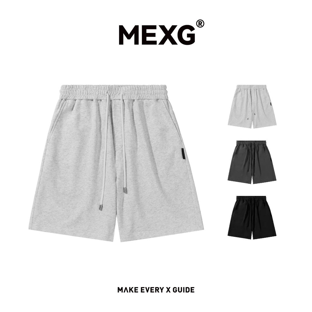 MEXG【双股毛圈短裤】高棉感!新增花灰色!夏季深灰黑色5分裤
