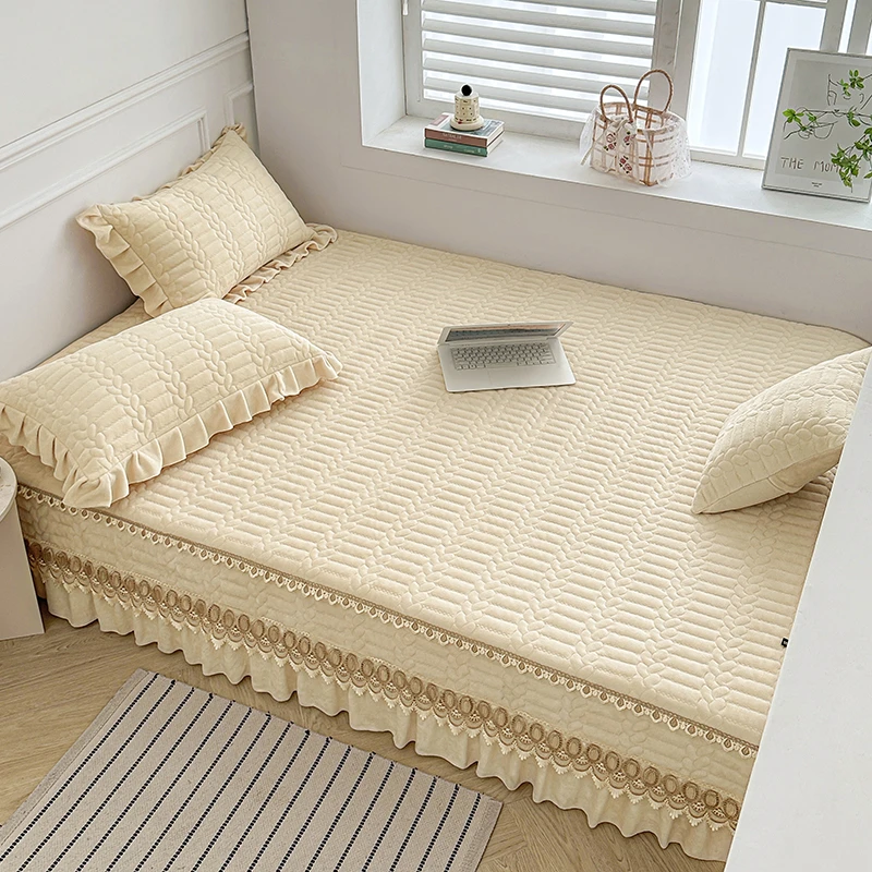 新款牛奶绒床盖加厚榻榻米炕盖防滑床炕东北专用床盖水晶绒炕单企