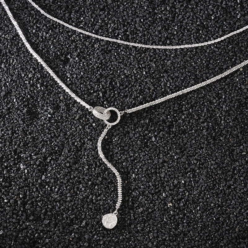 坠链均925银 梁雅帝专属新品双层人鱼车花优雅时尚纯银项链