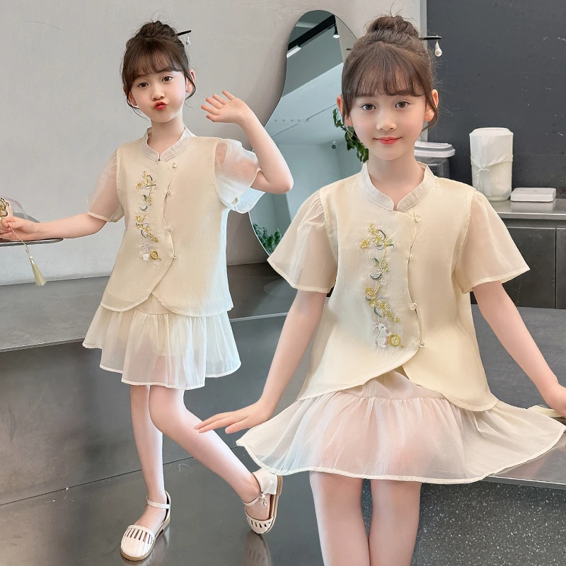 女童夏季江南汉服套裙新中式洋气3-16古风儿童唐装民族风汉元素