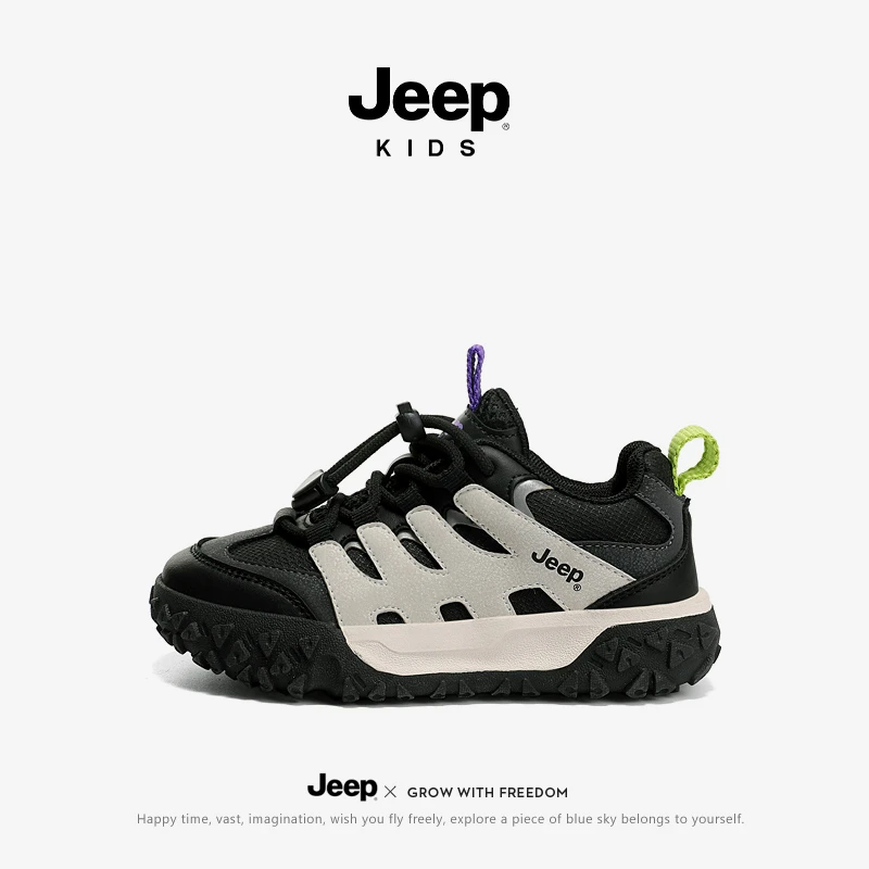 jeep吉普男童鞋子儿童运动鞋2023新款春秋女童6-12岁跑步秋冬童鞋