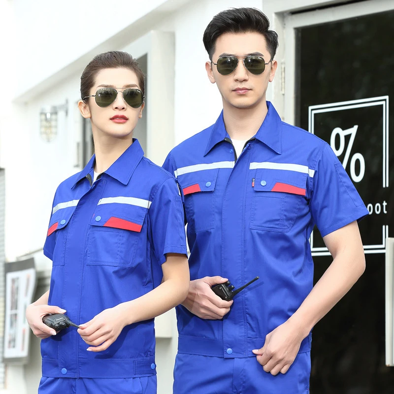 工作服男防静电短袖夏季加油站石化电子厂加气站工人女定制劳保服