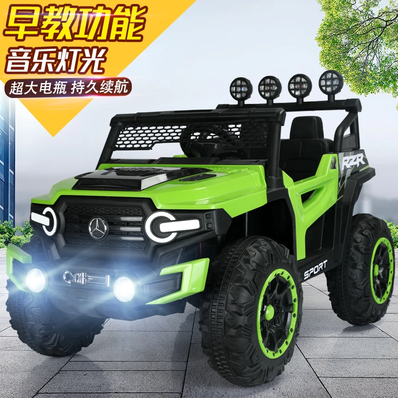儿童电动车大奔四轮带遥控小孩越野玩具车可坐大人2023网红童车