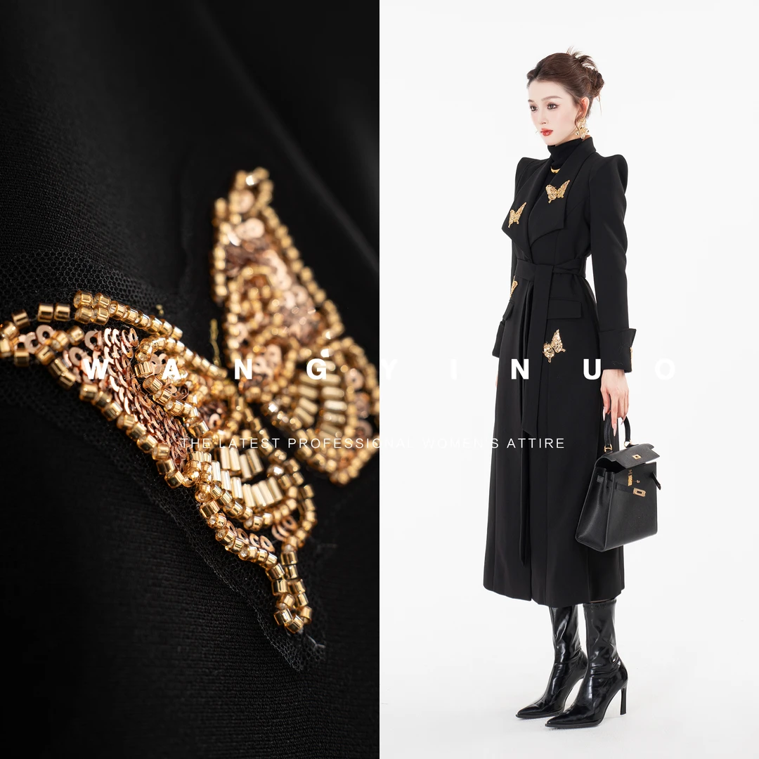 MD现货·依诺【蝶飞凤舞】冬显瘦气质轻奢时尚休闲修身百搭西装外套