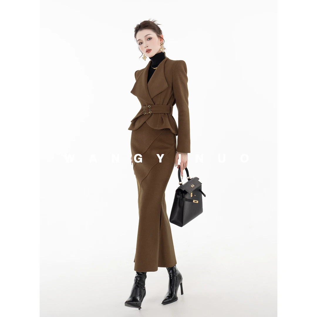 MD定制依诺【暮色山谷】2024冬款气质轻奢高级感名媛时尚显瘦套装