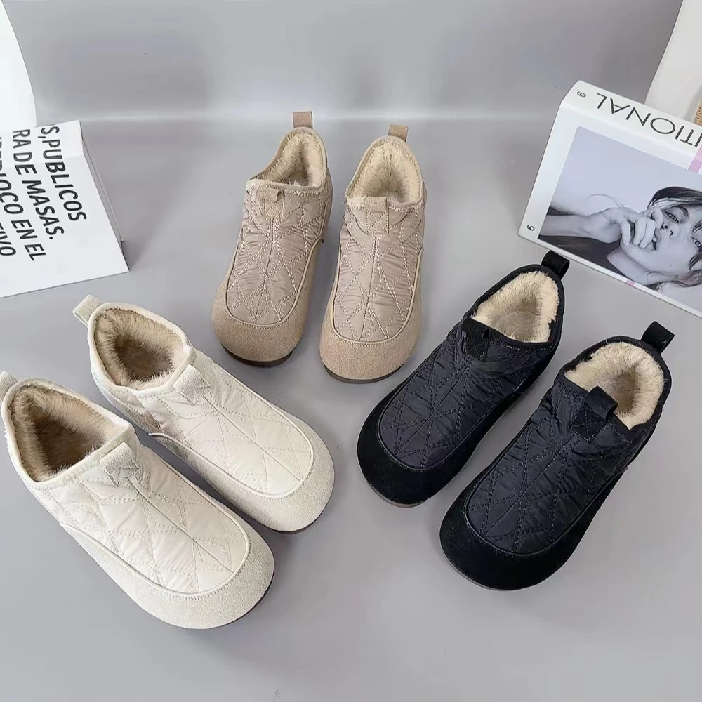 759新款V口圆头舒适百搭软底中帮加厚雪地靴