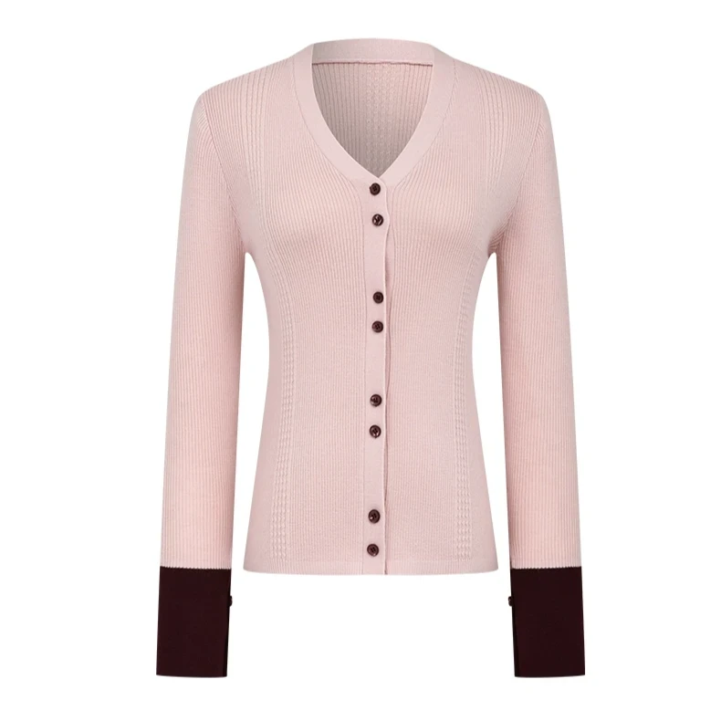 【商场同款】曼德诗短款开衫2023秋冬修身绵羊毛精纺针织M731305846