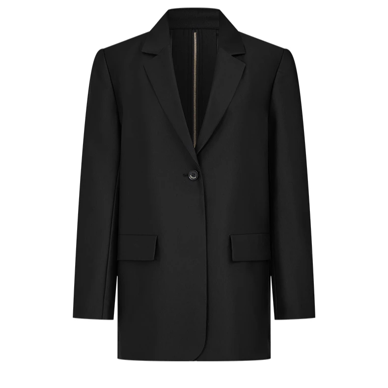 曼德诗西服2024春装新款设计感拉链气质西装外套M423308161