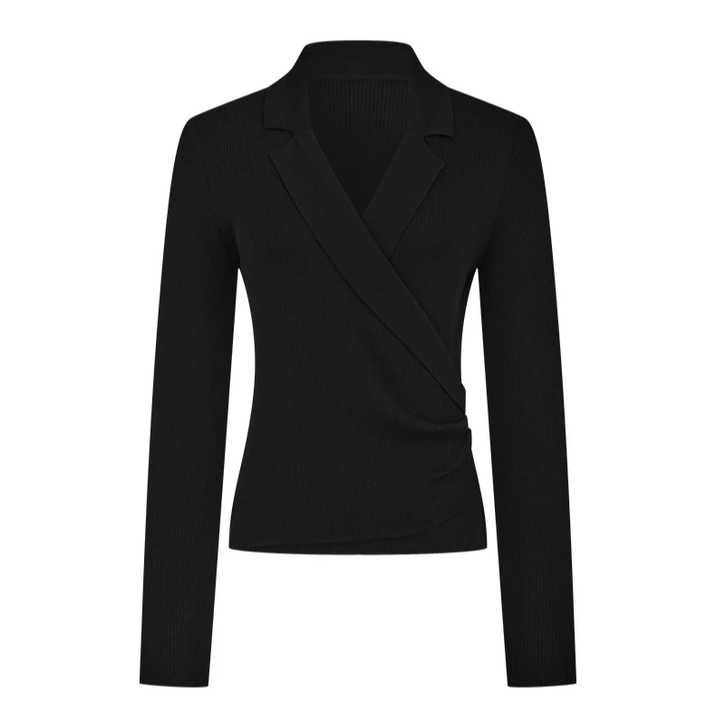 【商场同款】曼德诗短款针织衫新款全羊毛修身套头衫上衣M733306903