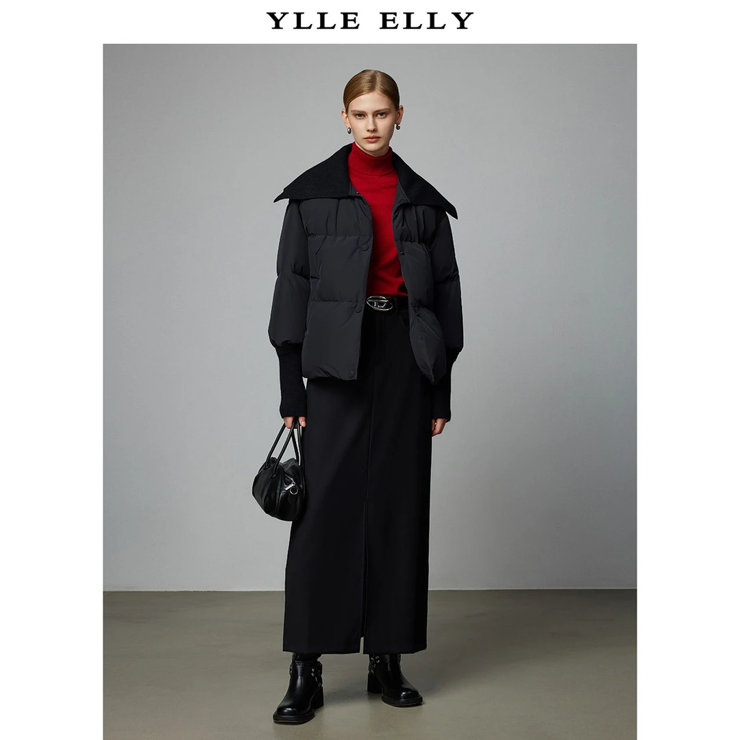 羽绒服女冬季针织拼接设计感时尚减龄面包服YC427310663