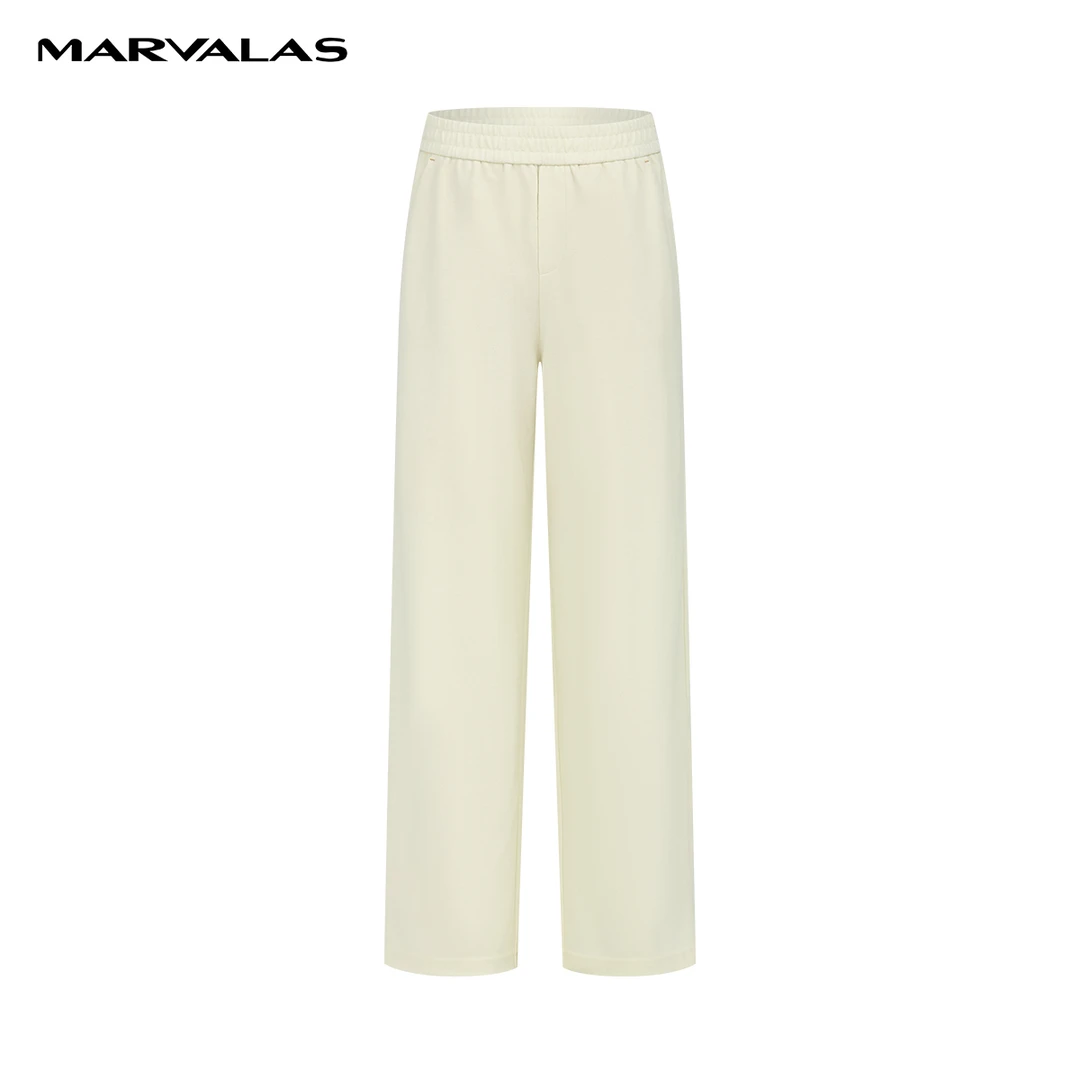 【曼德诗】曼德诗全羊毛直筒裤冬纯色简约休闲长裤M102306441