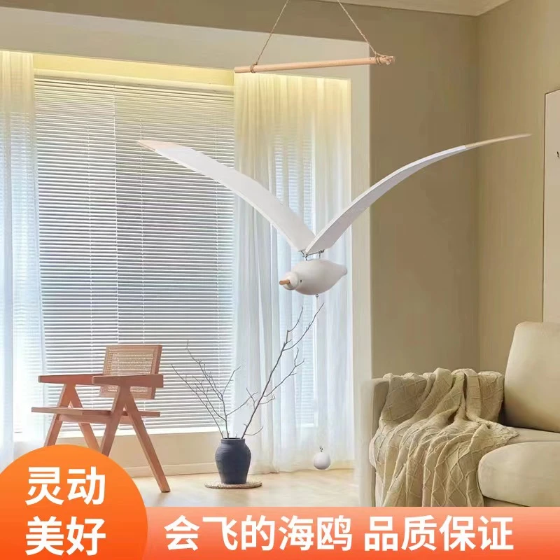 木质会飞的海鸥阳台房间儿童房挂饰家居装饰创意吊饰玩具手工北欧