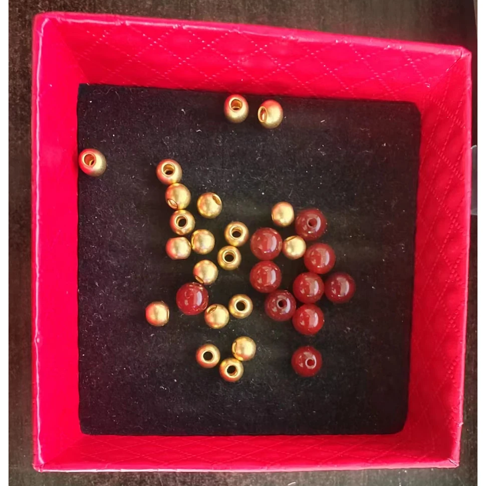 御邪 足金5mm光面转运珠20颗约1.8g（玛瑙金珠串一起发出）