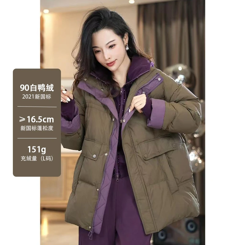 FER【保暖羽绒服】欧货时尚冬季新款韩版宽松抽绳收腰显瘦休闲