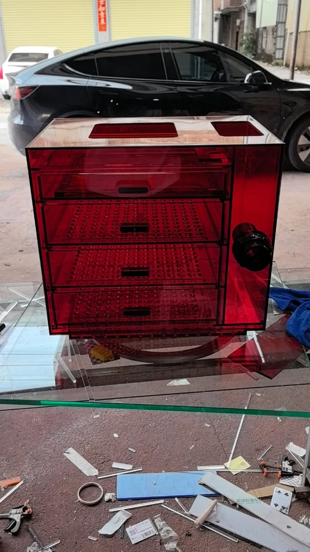 鱼缸过滤盒亚克力干湿分离 滤网款