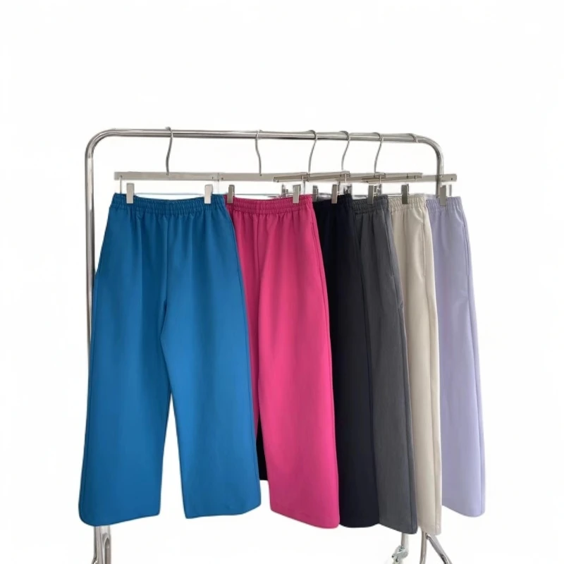 GAMER基础百搭休闲裤松紧阔腿裤宽松西裤男慵懒火龙果色长裤f0846