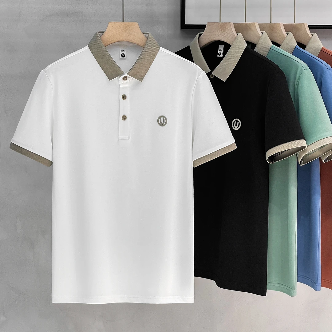 轻奢品质翻领刺绣短袖polo衫男潮牌休闲t恤夏季新款男士带领上衣