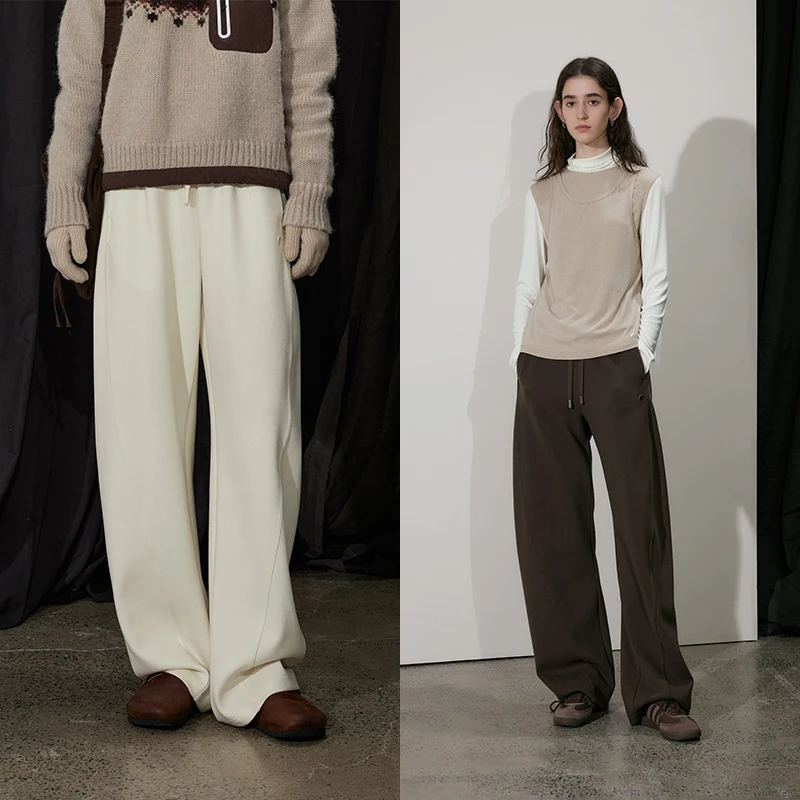 半圆女装原创秋季新款磨毛休闲香蕉裤女宽松D24404523