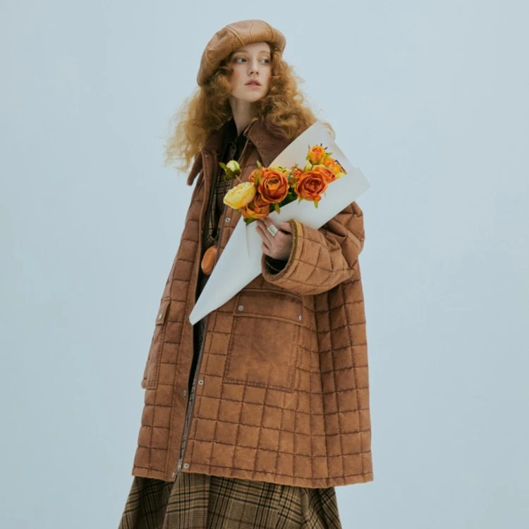 半圆原创设计师款2022年冬季新款中长款宽松羽绒服女款D22405389