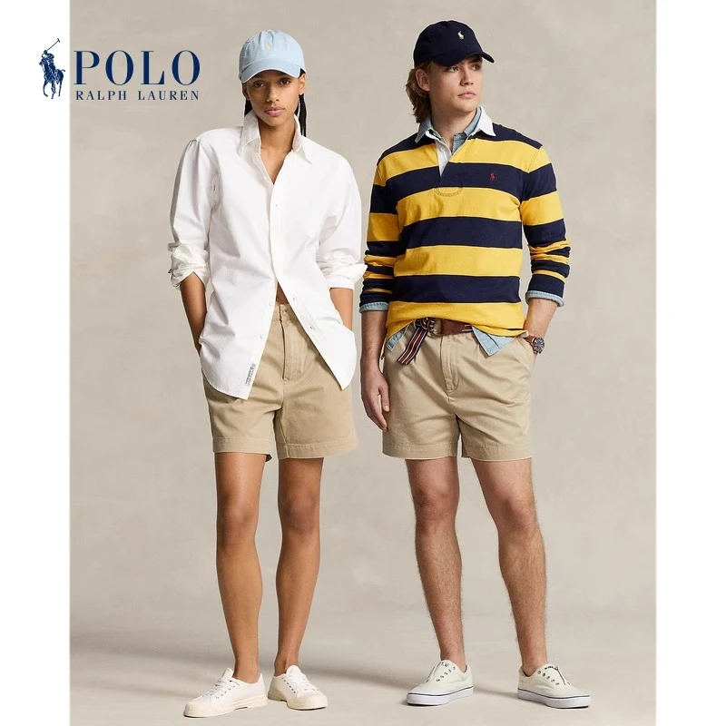 Ralph Lauren拉夫劳伦 经典Cormac宽松版棉褶裥短裤710892527