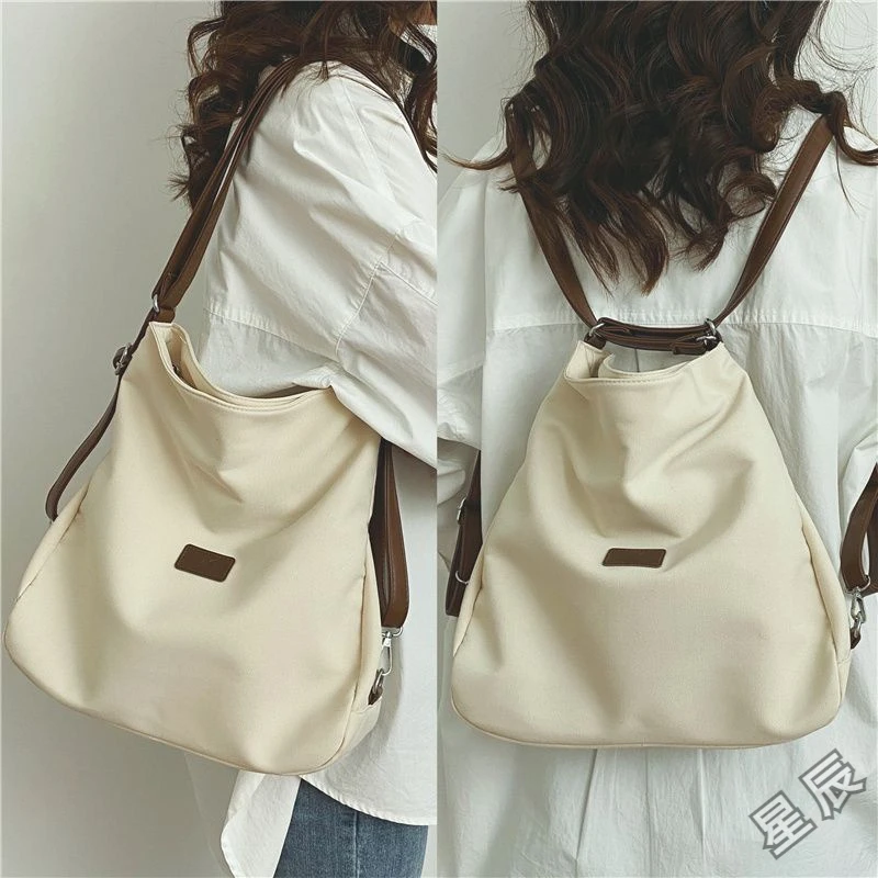 精致三用背包双肩包书包女大学生包女单肩斜挎包流行质感D256