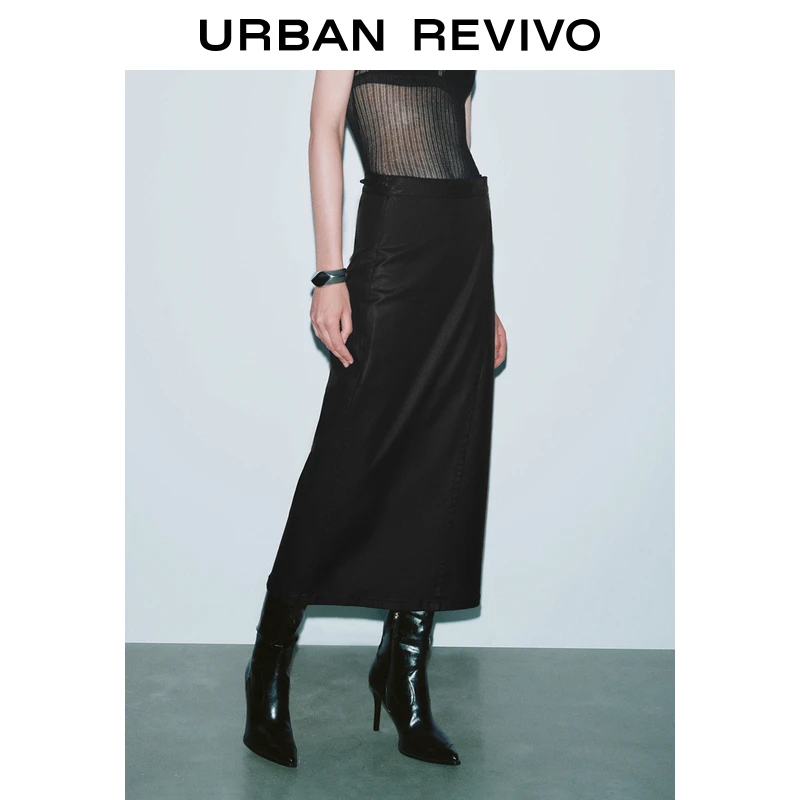 UR女装轻通勤简约气质系带休闲半裙UWG840277