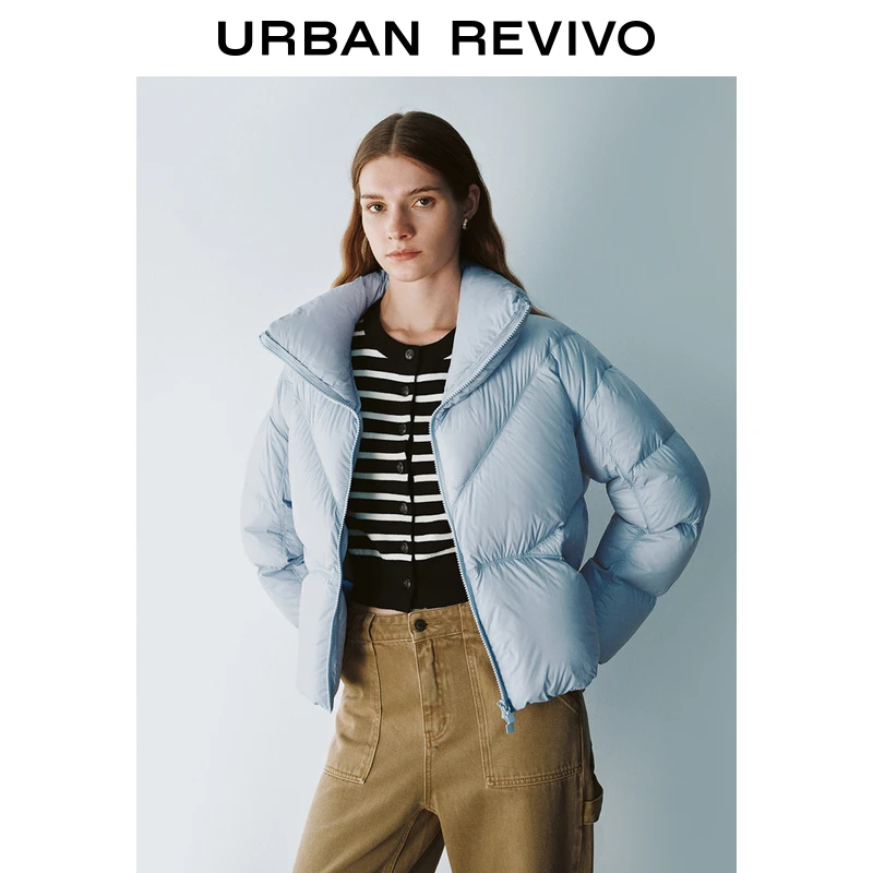 UR2024冬季新款女装时尚双拉链绗缝宽松保暖羽绒服UYU140001
