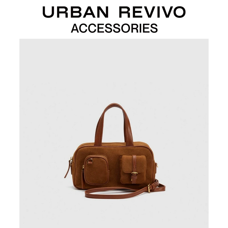 URBAN REVIVO2024冬季新款女雅丹风手提斜挎包UAYB40064
