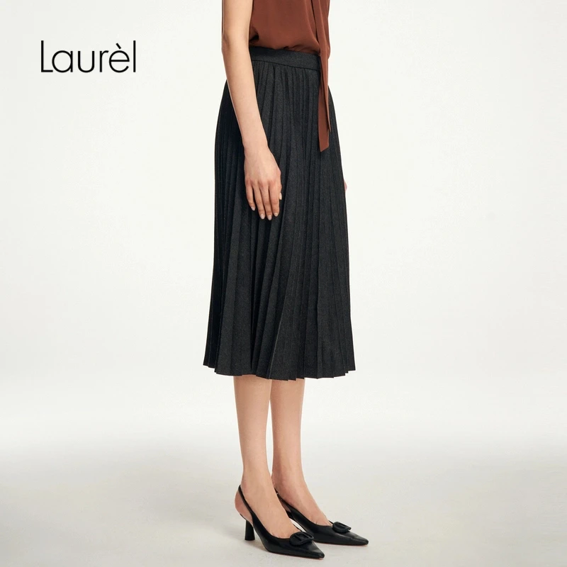 【超细旦丝】Laurel劳芮早秋长款百褶半裙女LWD353Q02000