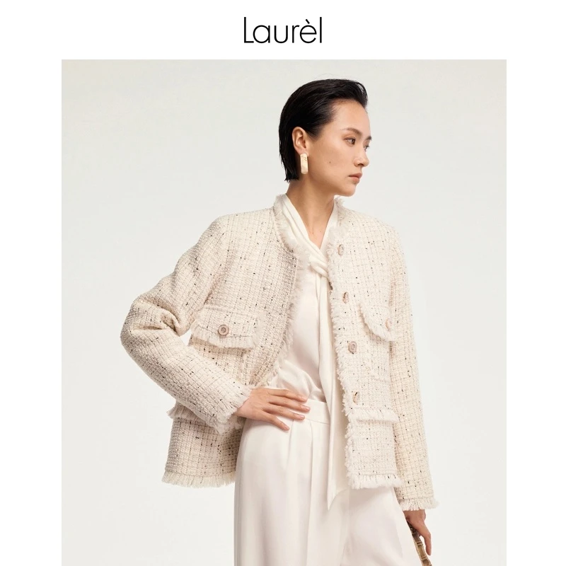 Laurel劳芮新款时尚法式复古粗花呢小香风外套LWD343T02300