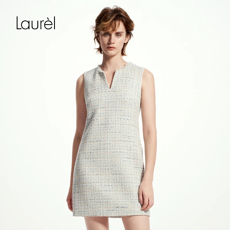 Laurel劳芮25春新款小香风肌理感H型连衣裙女LWD361Y00300
