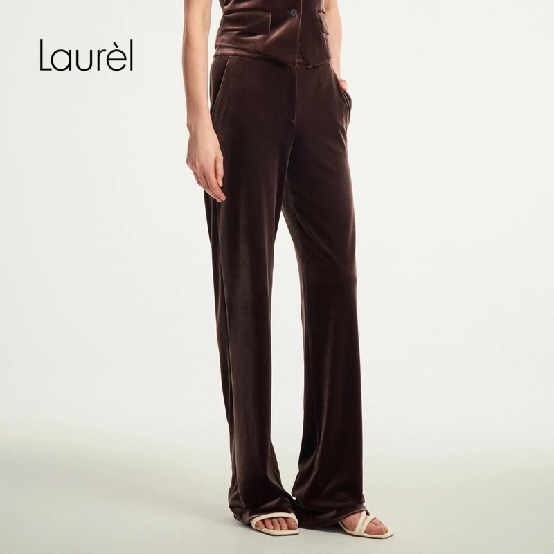 【超细旦丝】Laurel劳芮24早秋新款绒感西裤女LWD353K00400