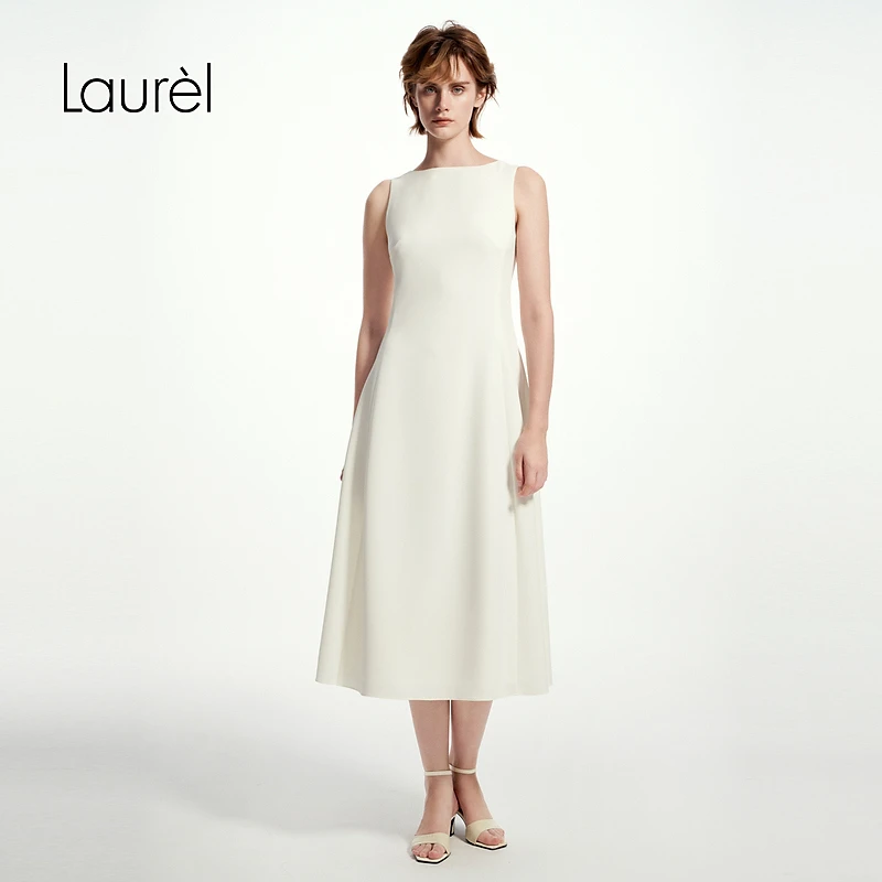 Laurel劳芮25春新款优雅简约A字中长款连衣裙女LWD361Y05100