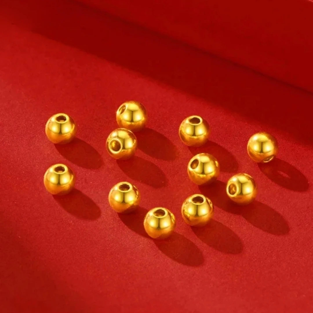 恒宣 足金999卡4古法金珠DIY配件串好（11颗）@@006-16质检中心发货